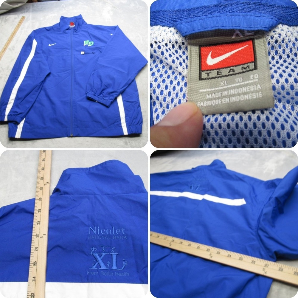 Notre Dame Tritons Jacket Mens XL Nike Blue Mesh Full Zip Light Windbreaker VTG